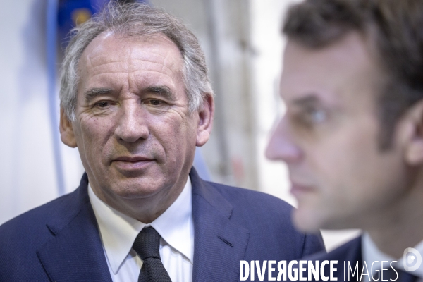 Emmanuel Macron et Francois Bayrou à Pau