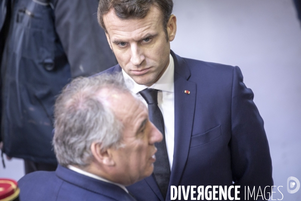 Emmanuel Macron et Francois Bayrou à Pau