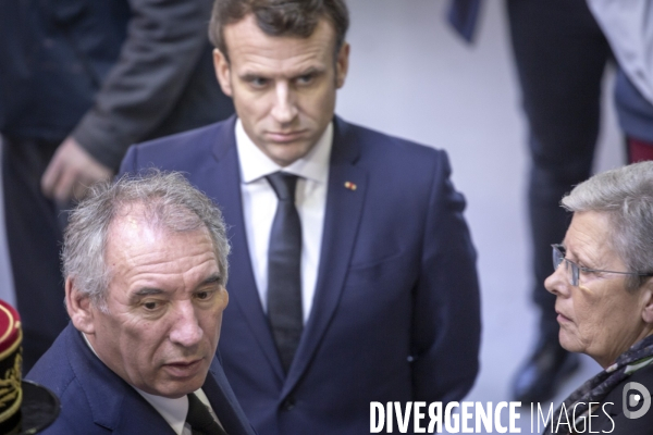 Emmanuel Macron et Francois Bayrou à Pau