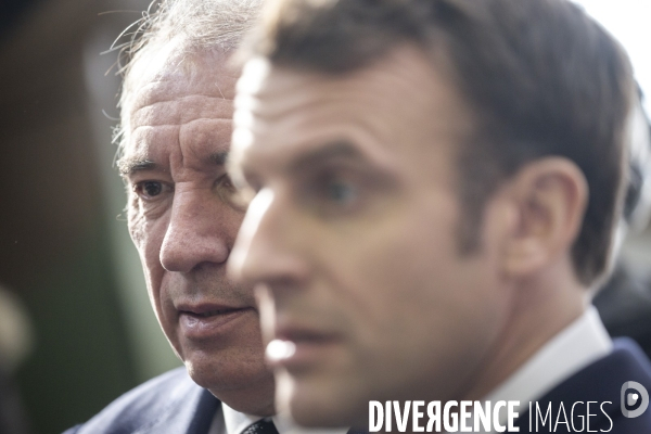 Emmanuel Macron et Francois Bayrou à Pau