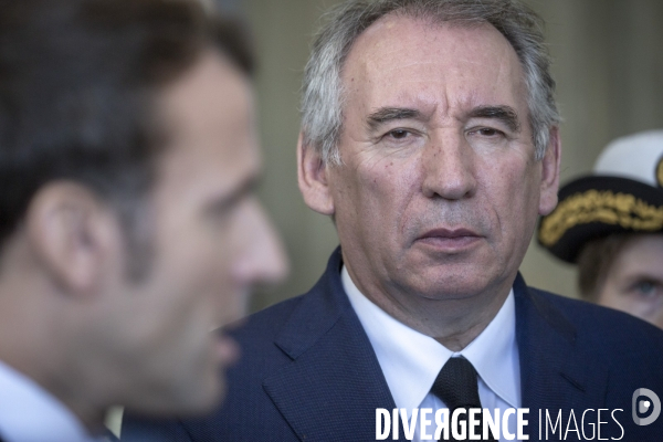 Emmanuel Macron et Francois Bayrou à Pau