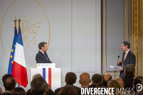 Emmanuel Macron presente ses voeux à la presse