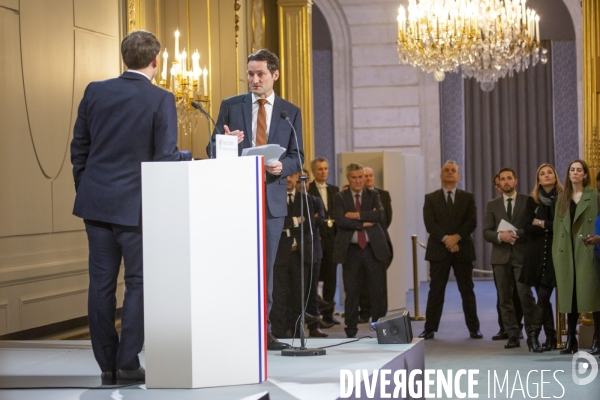 Emmanuel Macron presente ses voeux à la presse