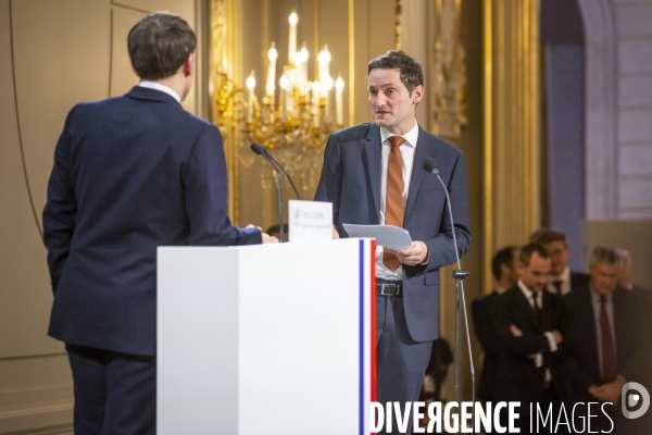Emmanuel Macron presente ses voeux à la presse