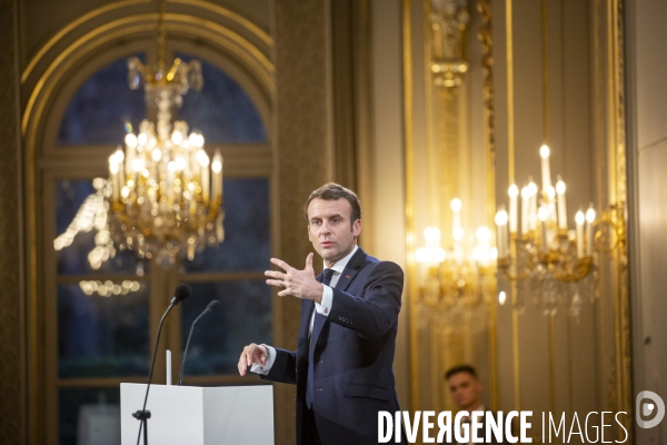 Emmanuel Macron presente ses voeux à la presse