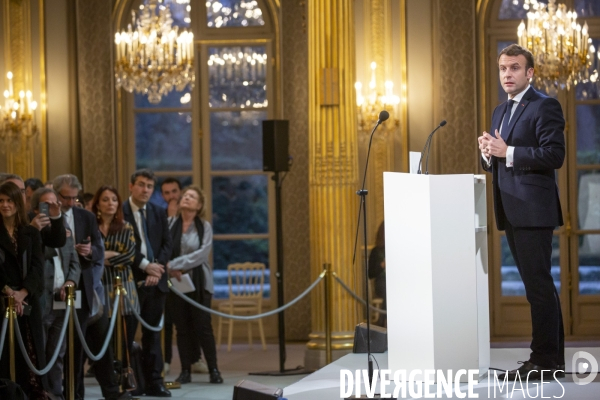 Emmanuel Macron presente ses voeux à la presse