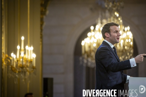 Emmanuel Macron presente ses voeux à la presse