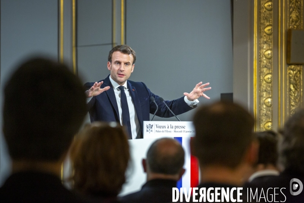 Emmanuel Macron presente ses voeux à la presse