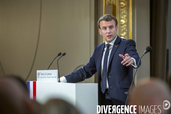 Emmanuel Macron presente ses voeux à la presse