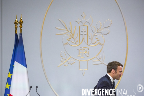 Emmanuel Macron presente ses voeux à la presse