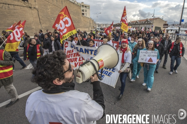 Manifestation intersyndicale contre la réforme des retraites