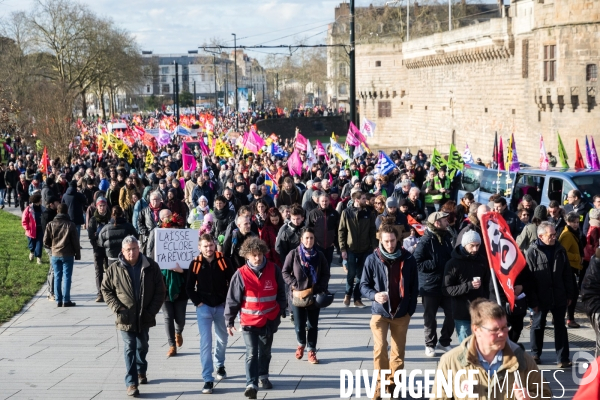 Manifestation contre la réforme des retraites à Nantes