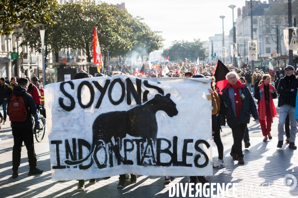 Manifestation contre la réforme des retraites à Nantes