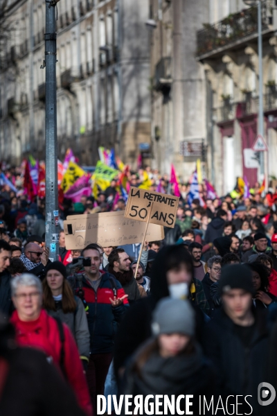Manifestation contre la réforme des retraites à Nantes