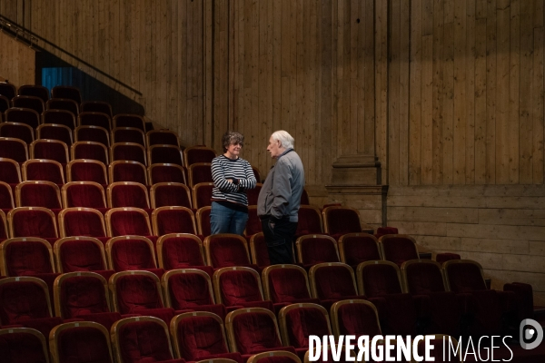 Marie-José Maliis et Alain Badiou, au Théâtre de la Commune, à Aubervilliers