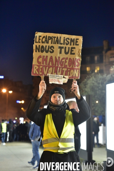 Manifestation GILETS JAUNES du 18 janvier 2020, à Paris. Yellow vests 18 janvier 2020 in Paris.