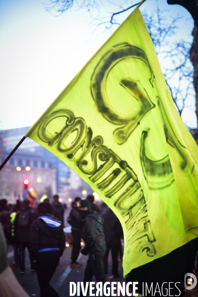 Manifestation GILETS JAUNES du 18 janvier 2020, à Paris. Yellow vests 18 janvier 2020 in Paris.