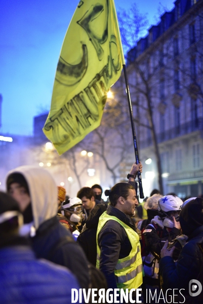 Manifestation GILETS JAUNES du 18 janvier 2020, à Paris. Yellow vests 18 janvier 2020 in Paris.