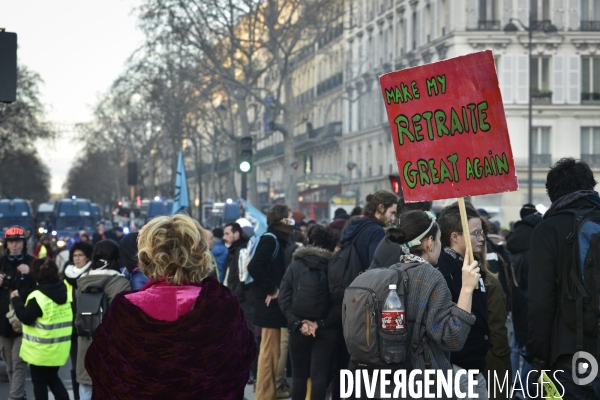 Manifestation GILETS JAUNES du 18 janvier 2020, à Paris. Yellow vests 18 janvier 2020 in Paris.