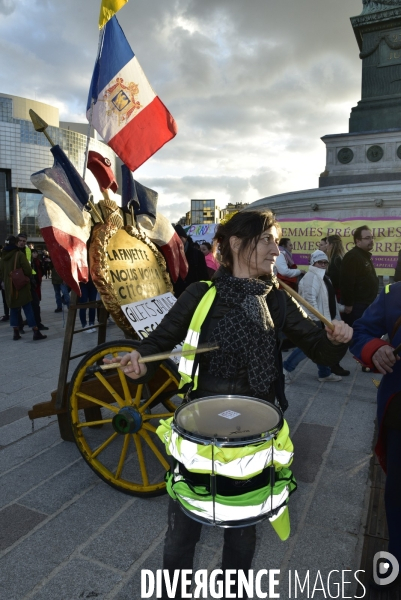 Manifestation GILETS JAUNES du 18 janvier 2020, à Paris. Yellow vests 18 janvier 2020 in Paris.