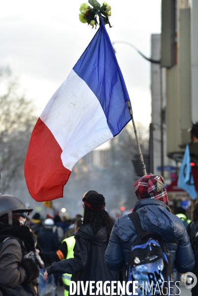 Manifestation GILETS JAUNES du 18 janvier 2020, à Paris. Yellow vests 18 janvier 2020 in Paris.