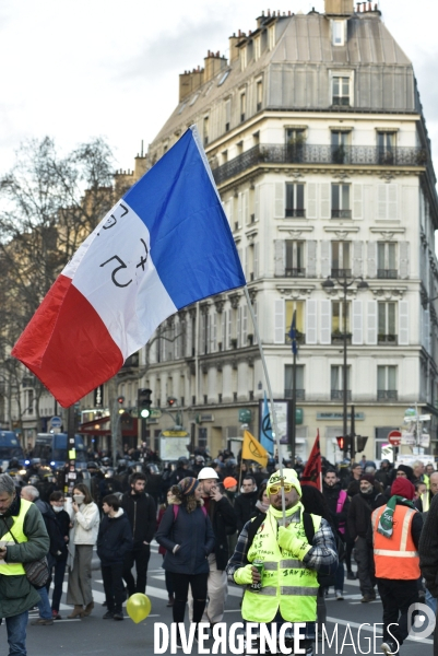 Manifestation GILETS JAUNES du 18 janvier 2020, à Paris. Yellow vests 18 janvier 2020 in Paris.