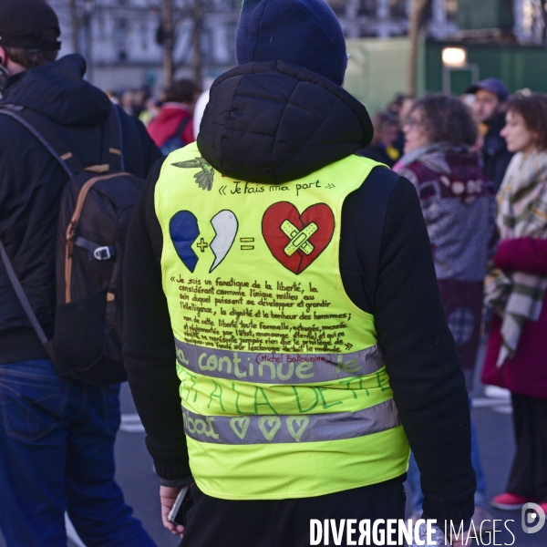 Manifestation GILETS JAUNES du 18 janvier 2020, à Paris. Yellow vests 18 janvier 2020 in Paris.