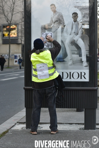 Manifestation GILETS JAUNES du 18 janvier 2020, à Paris. Yellow vests 18 janvier 2020 in Paris.