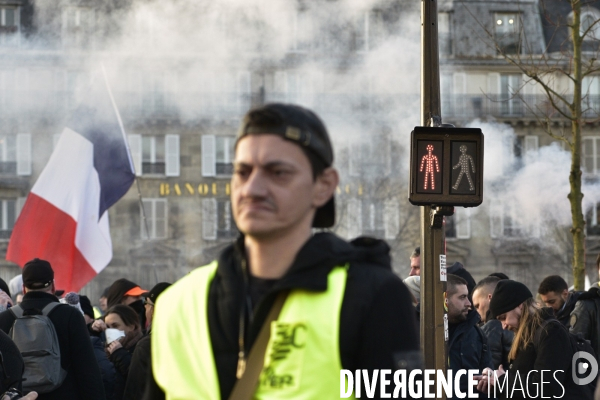 Manifestation GILETS JAUNES du 18 janvier 2020, à Paris. Yellow vests 18 janvier 2020 in Paris.