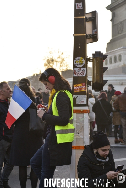 Manifestation GILETS JAUNES du 18 janvier 2020, à Paris. Yellow vests 18 janvier 2020 in Paris.