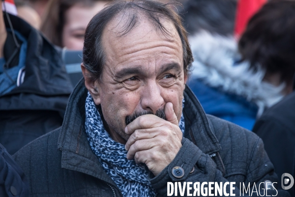 Philippe Martinez à la manifestation contre la réforme des retraites 16012020