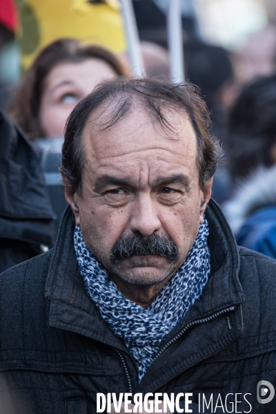 Philippe Martinez à la manifestation contre la réforme des retraites 16012020