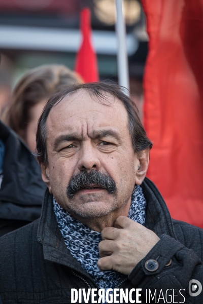 Philippe Martinez à la manifestation contre la réforme des retraites 16012020