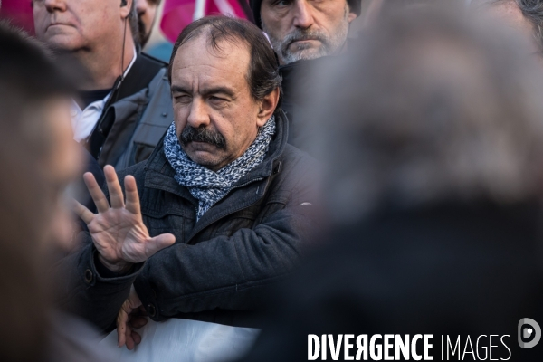 Philippe Martinez à la manifestation contre la réforme des retraites 16012020