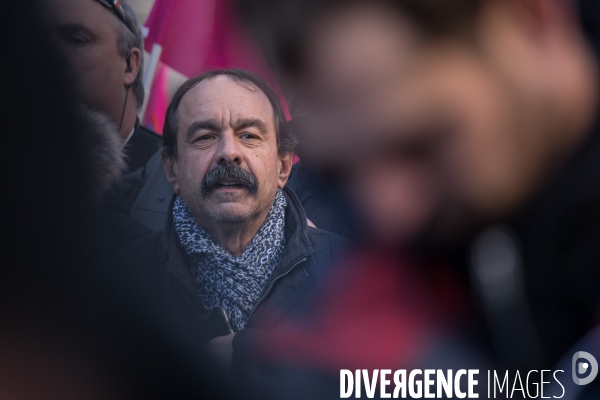 Philippe Martinez à la manifestation contre la réforme des retraites 16012020