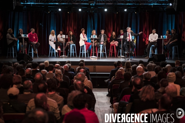 Meeting sur la réforme des retraites de J.L Melenchon