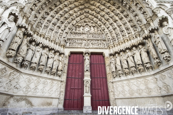 Chantier de restauration de la cathédrale d Amiens.