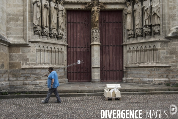 Chantier de restauration de la cathédrale d Amiens.