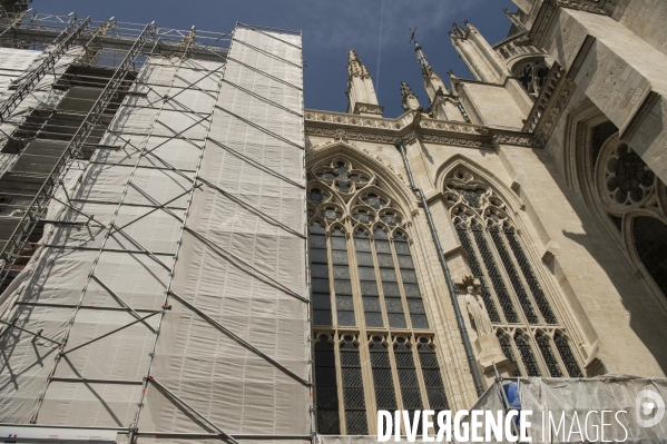 Chantier de restauration de la cathédrale d Amiens.