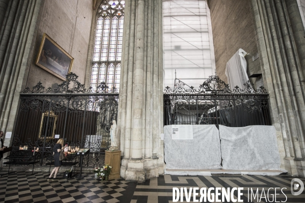 Chantier de restauration de la cathédrale d Amiens.