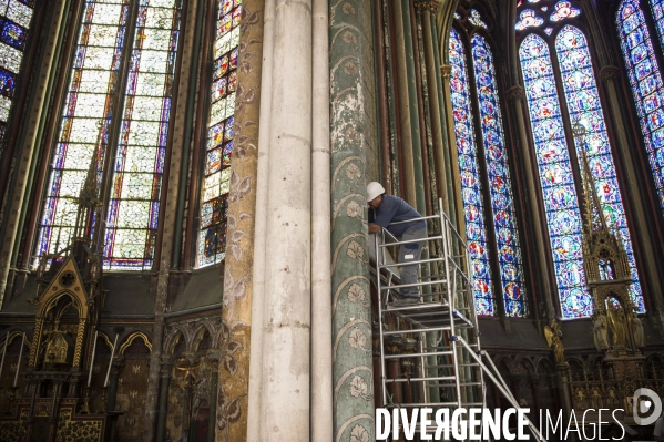 Chantier de restauration de la cathédrale d Amiens.