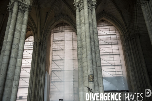 Chantier de restauration de la cathédrale d Amiens.