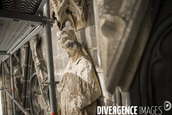 Chantier de restauration de la cathédrale d Amiens.