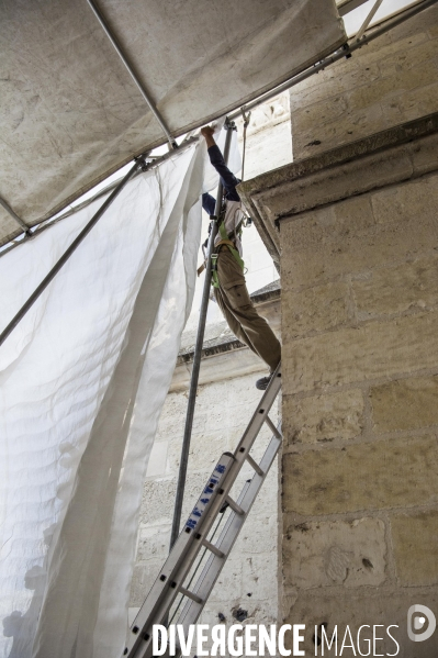 Chantier de restauration de la cathédrale d Amiens.