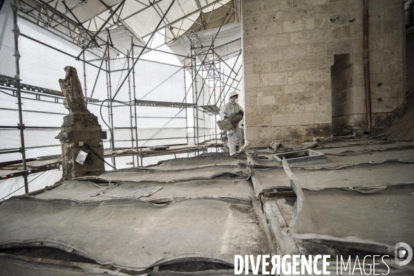 Chantier de restauration de la cathédrale d Amiens.