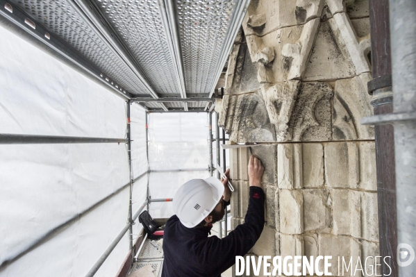 Chantier de restauration de la cathédrale d Amiens.