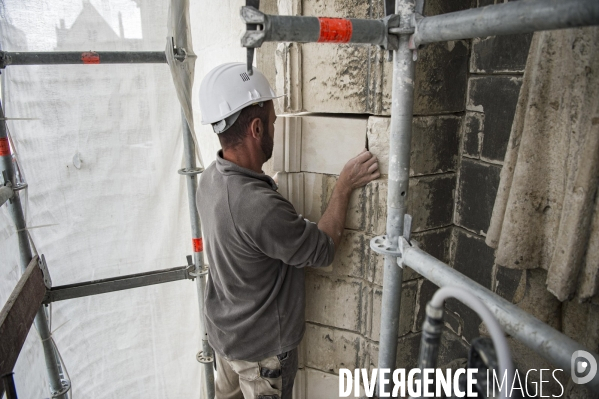 Chantier de restauration de la cathédrale d Amiens.