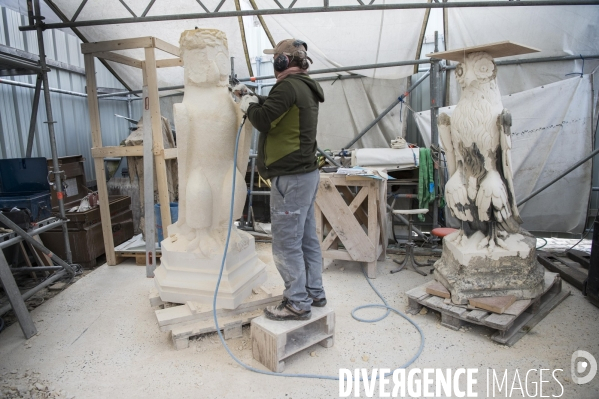 Chantier de restauration de la cathédrale d Amiens.