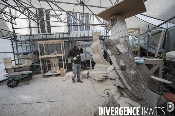 Chantier de restauration de la cathédrale d Amiens.