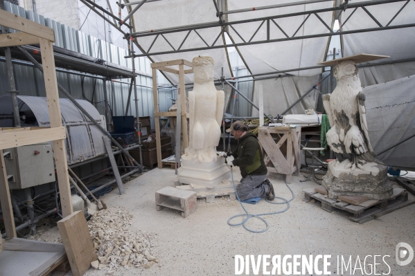 Chantier de restauration de la cathédrale d Amiens.